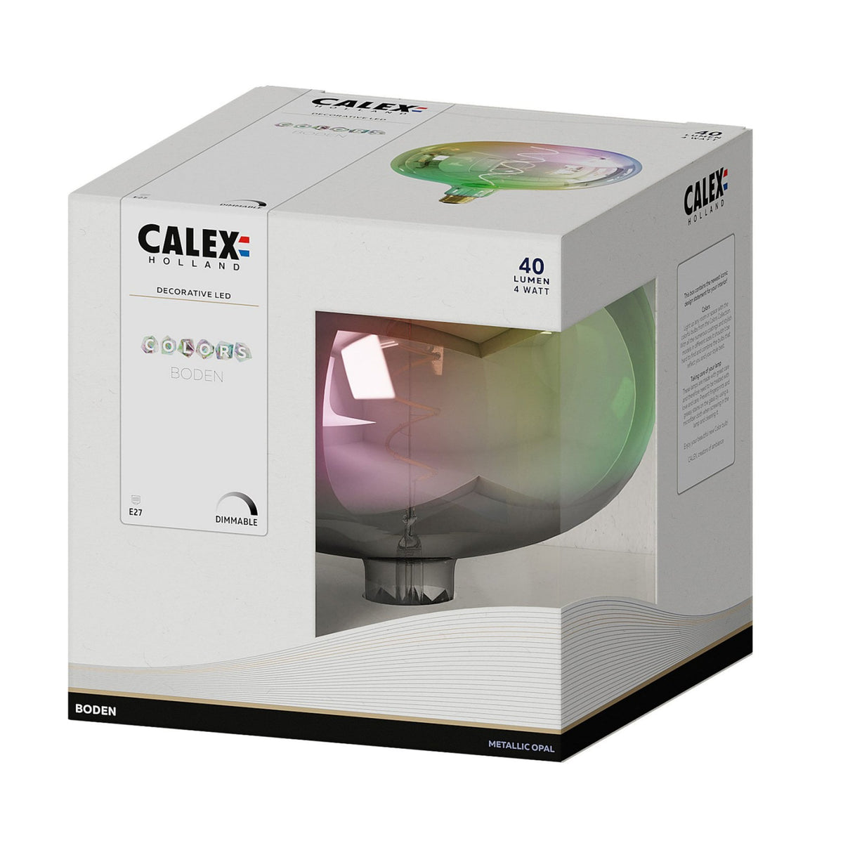 Boden Metallic Opal E27 Dimmable Extra Warm White LED 4W 2000K 40lm