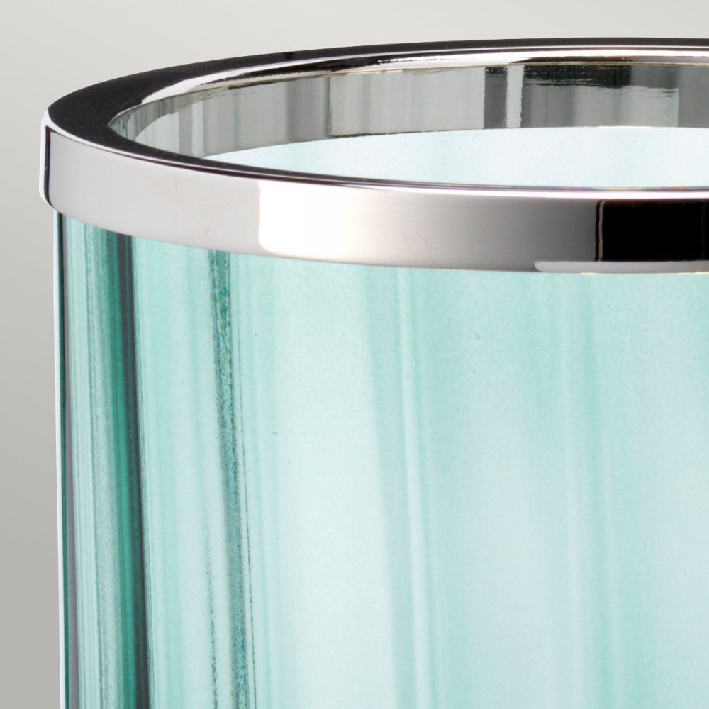 Arno Table Lamp in Green Tint Glass with Polished Nickel Metalwork