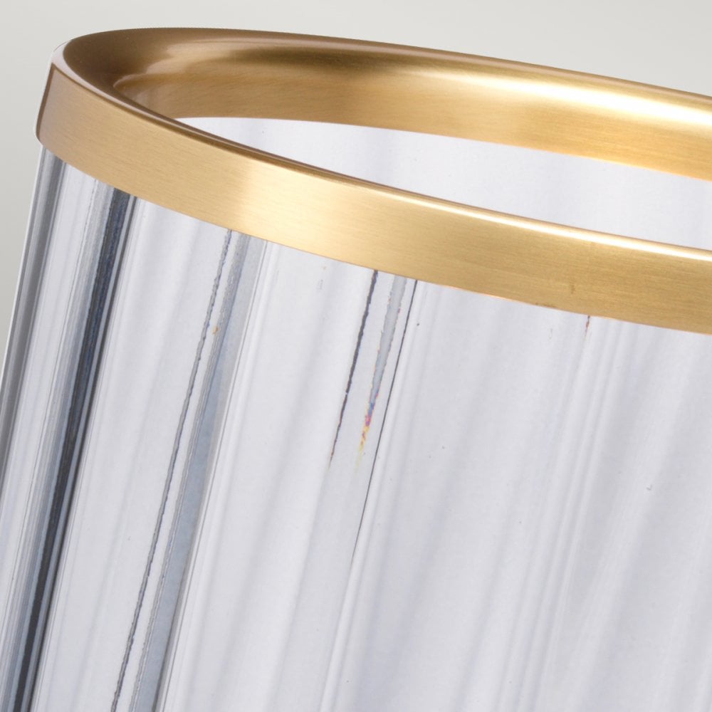 Arno Table Lamp in Smoked Tint Glass with Aged Brass Metalwork