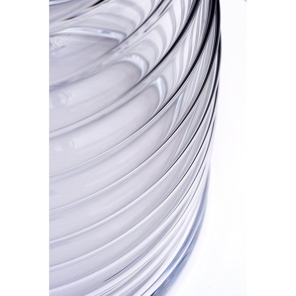 Milne Dual Lit Hand Blown Clear Glass Table Lamp with Aubergine Shade