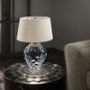 Samara Dual Lit Table Lamp with Hand Blown Light Blue Tinted Glass