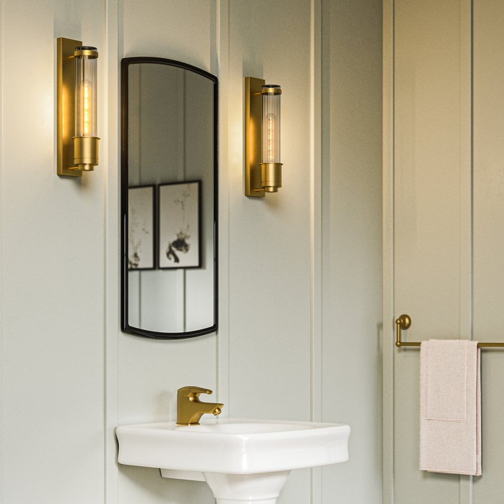 Wellington IP44 Wall Light in Aged Brass