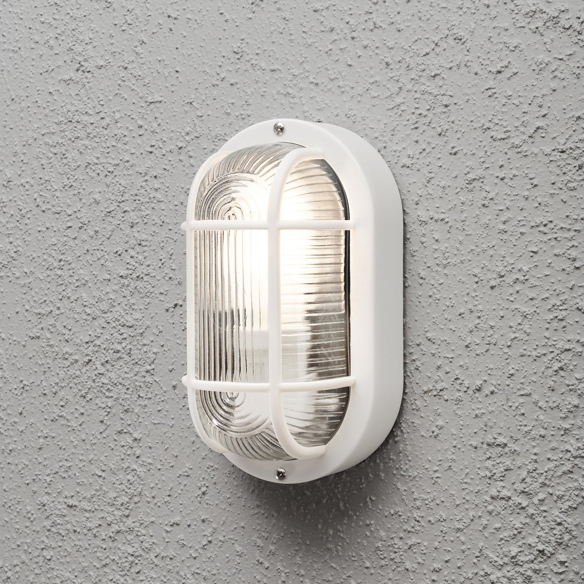 Elmas IP44 Exterior Bulkhead Wall Light in White