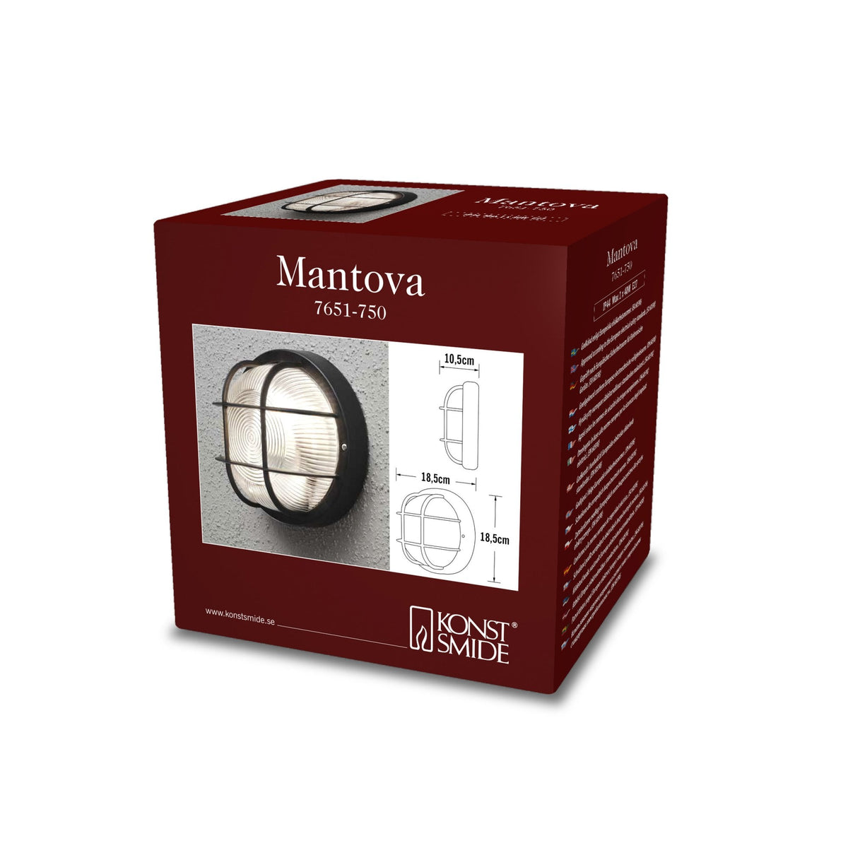 Mantova IP44 Exterior Bulkhead Wall Light in Black