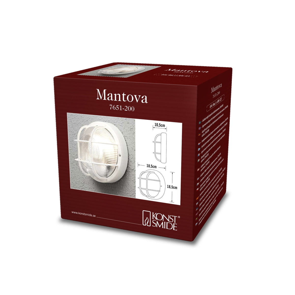 Mantova IP44 Exterior Bulkhead Wall Light in White