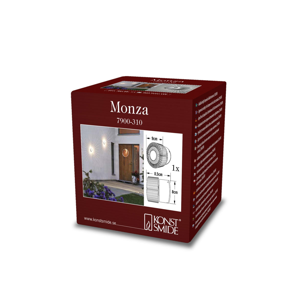 Monza IP54 Outdoor 3W LED Wall Light in Anodised Aluminium
