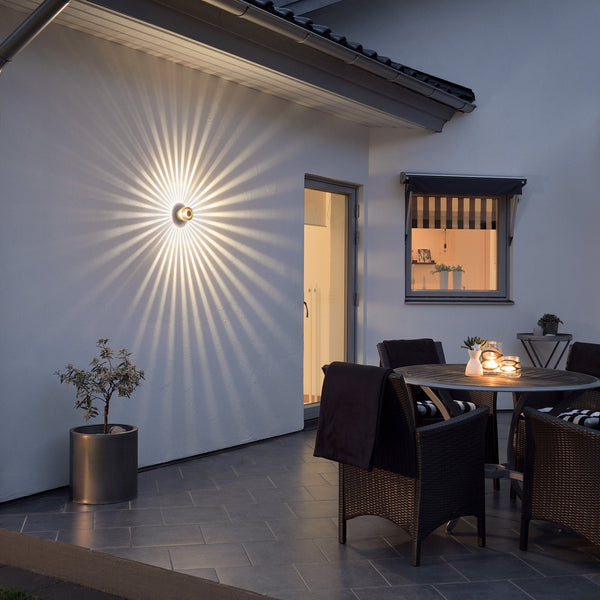 Monza IP54 Outdoor 3W LED Wall Light in Brass Finish