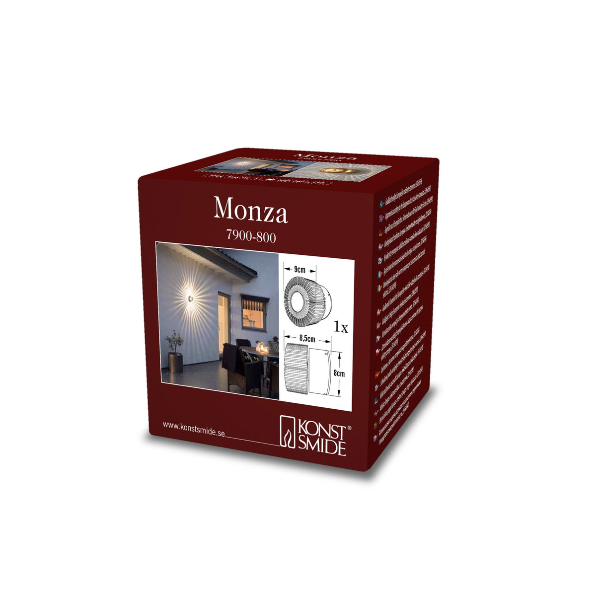 Monza IP54 Outdoor 3W LED Wall Light in Brass Finish