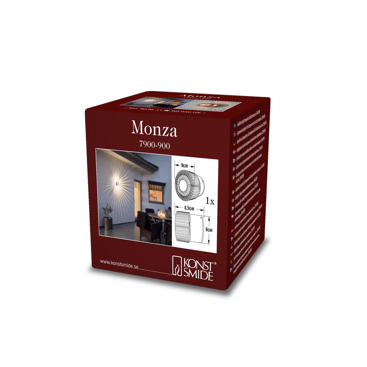 Monza IP54 Outdoor 3W LED Wall Light in Copper Finish