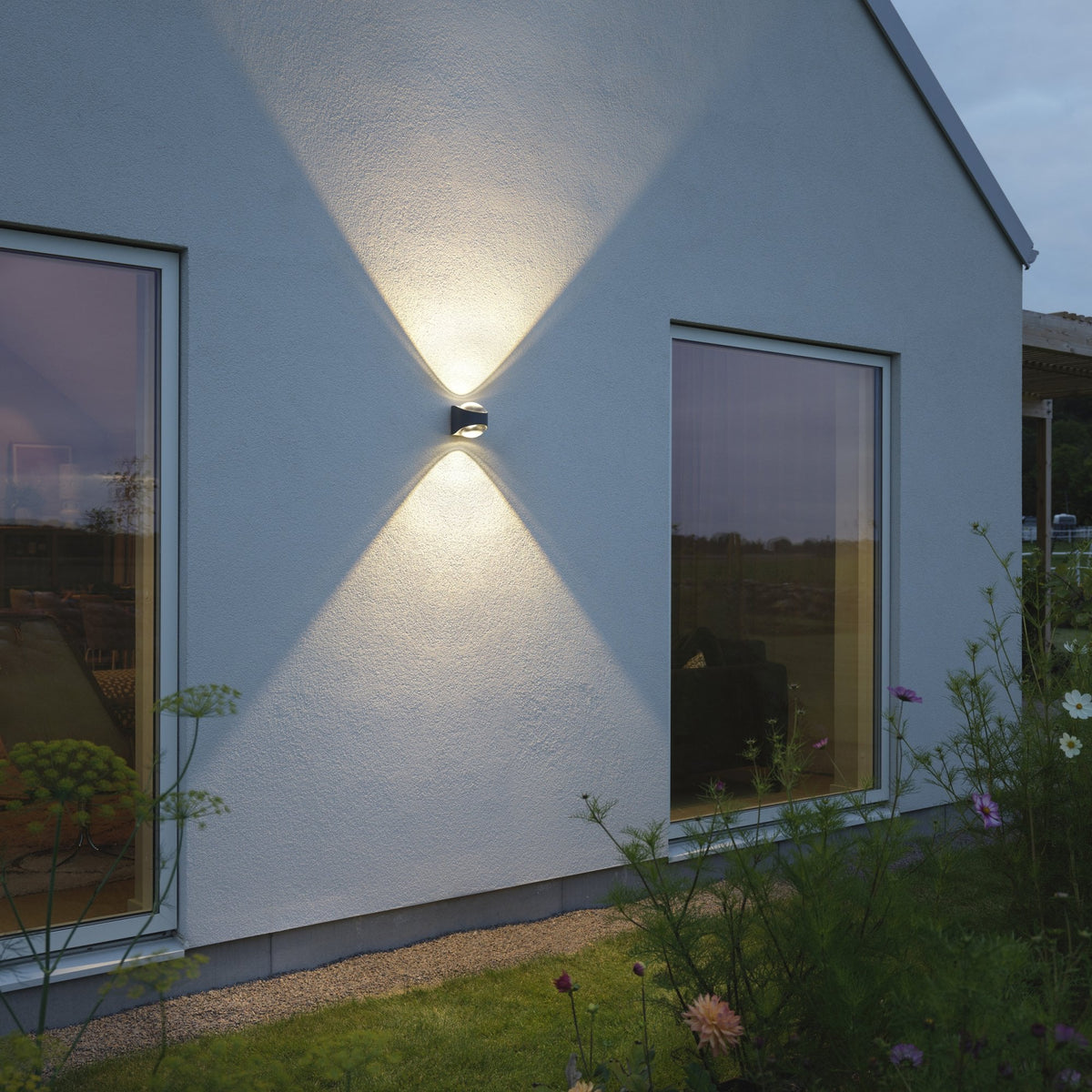 Bitonto IP54 Twin 5.5W LED Wall Light in Dark Grey