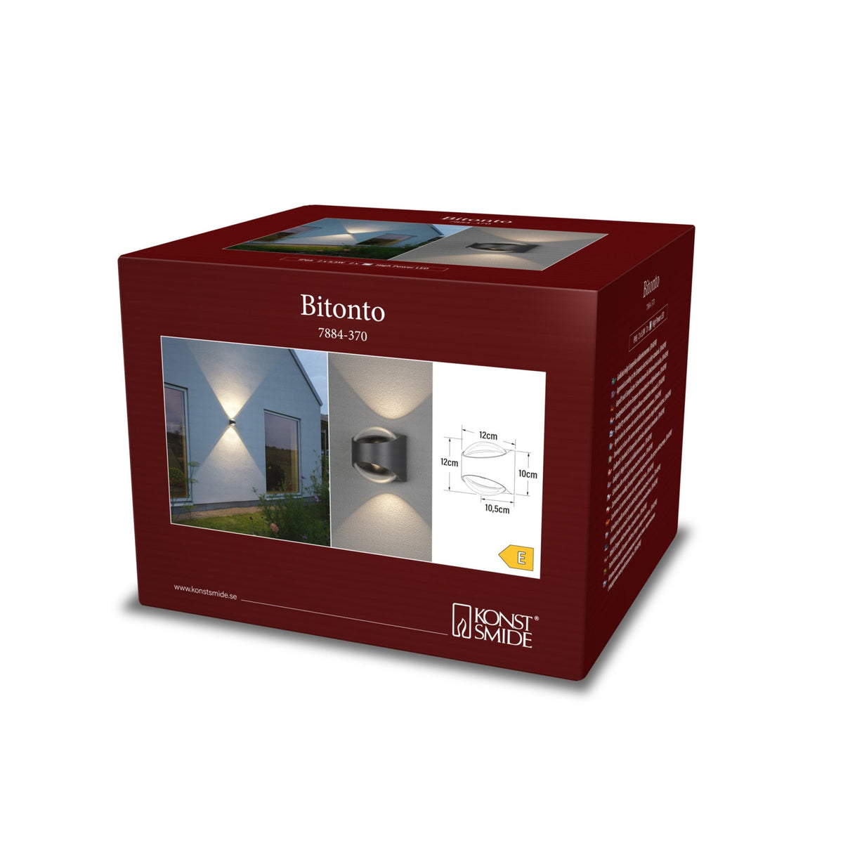 Bitonto IP54 Twin 5.5W LED Wall Light in Dark Grey