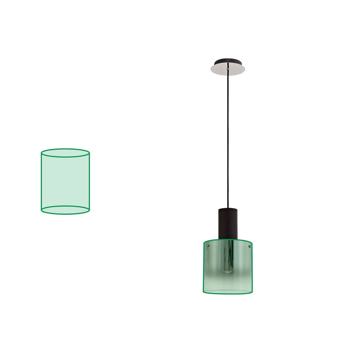 Belstone Replacement Smoked/Clear Fading Glass Shade 200mm