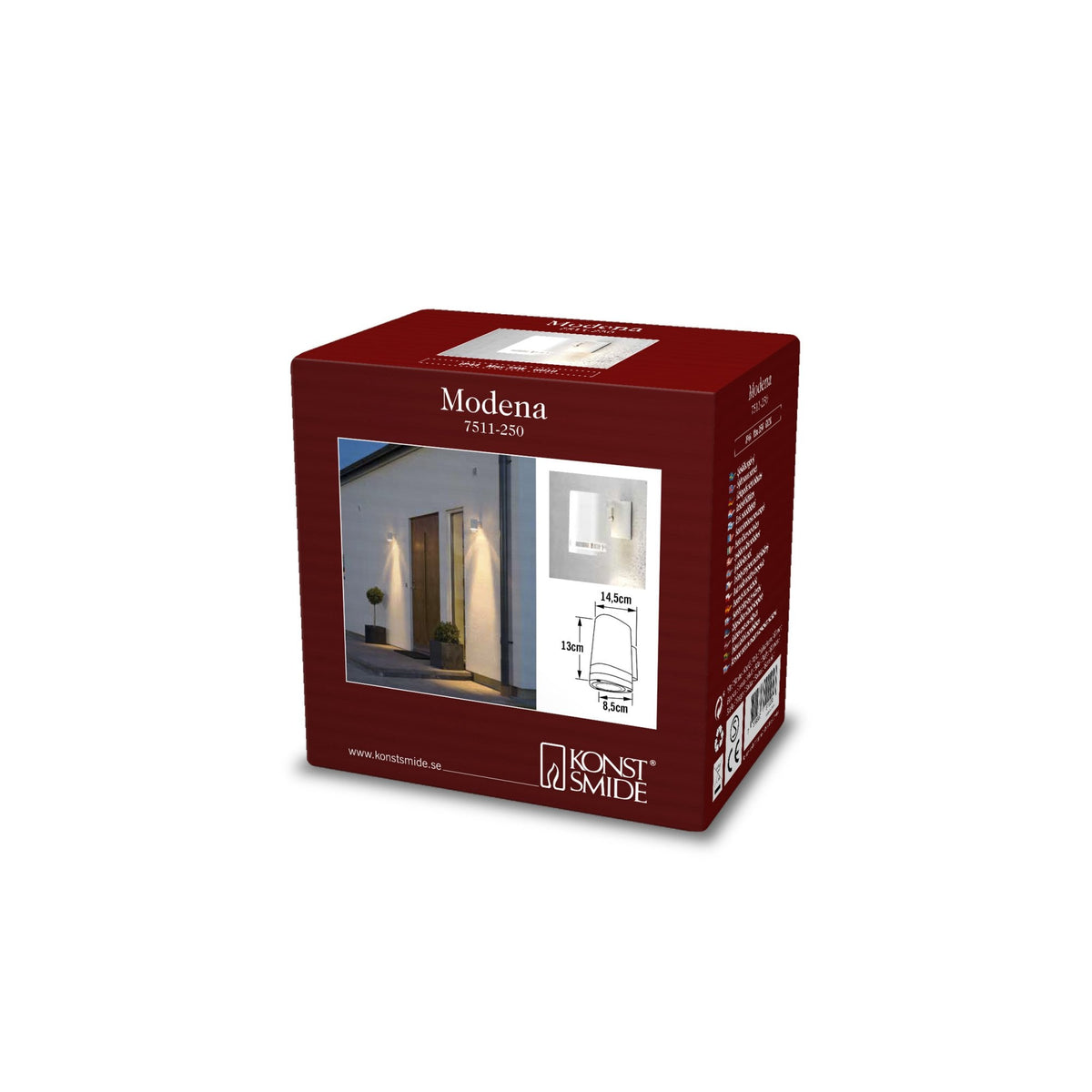 Modena Banded Outdoor IP44 Single GU10 Wall Light in White