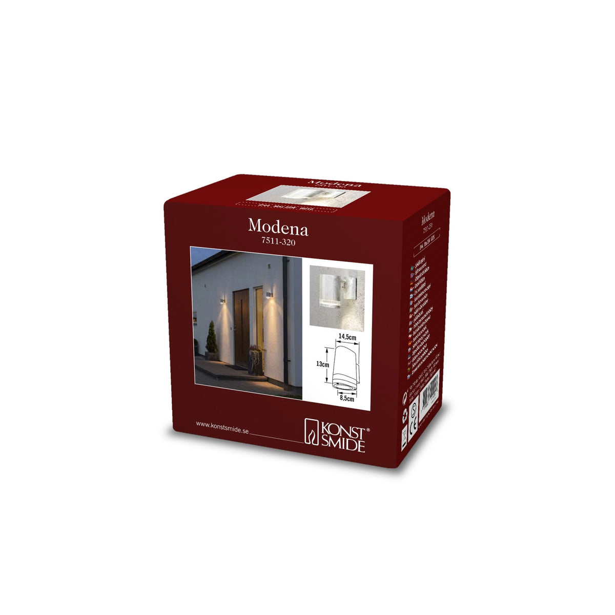 Modena Banded Outdoor IP44 Single GU10 Wall Light in Galvanised Finish