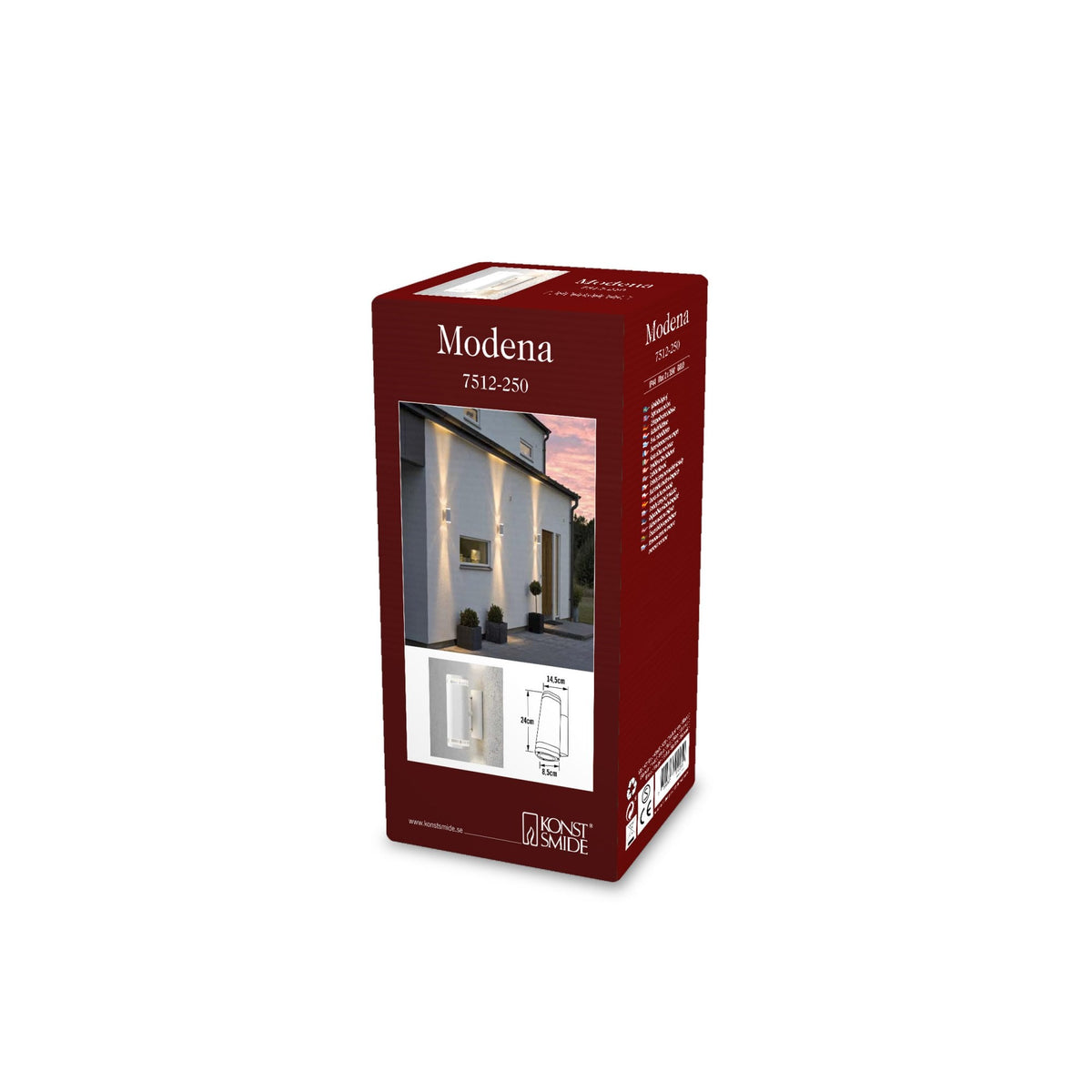 Modena Banded Outdoor IP44 Twin GU10 Wall Light in White