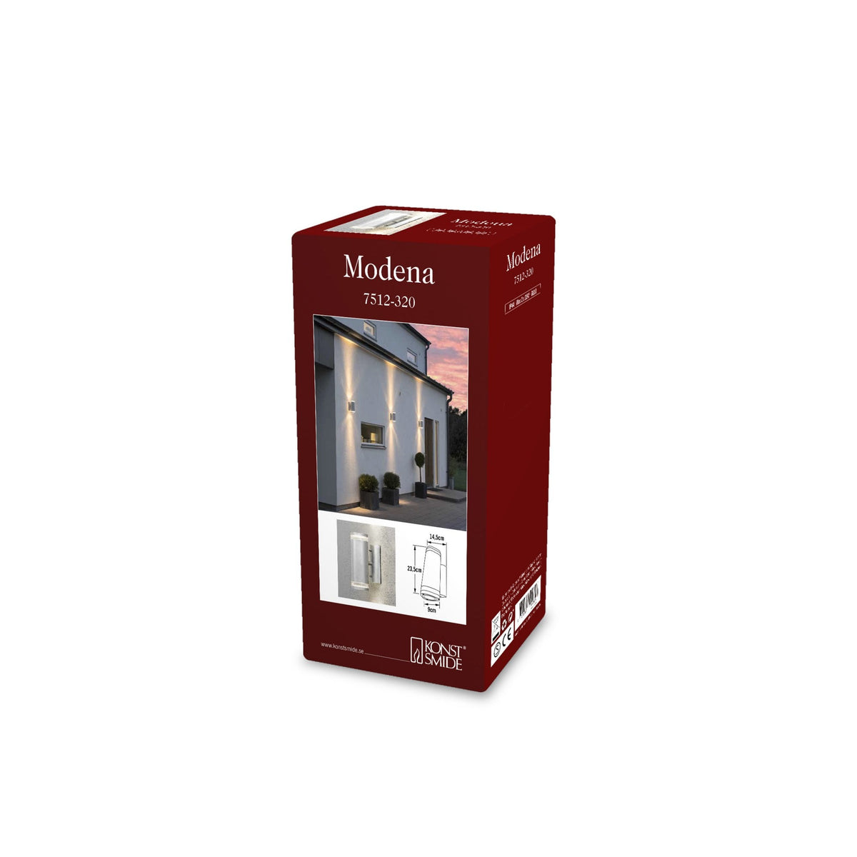 Modena Banded Outdoor IP44 Twin GU10 Wall Light in Galvanised Finish