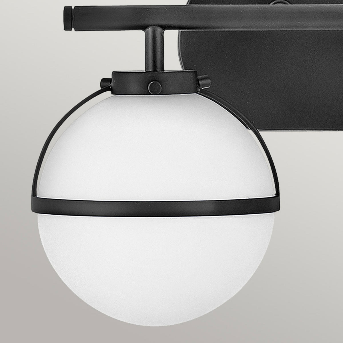 Hinkley Lighting Hollis IP44 Twin Wall Light in Black with Opal Glass