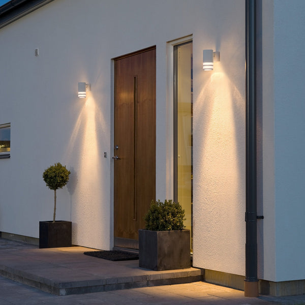 Modena Double Banded Outdoor IP44 Single GU10 Wall Light in White