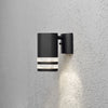 Modena Double Banded Outdoor IP44 Single GU10 Wall Light in Black