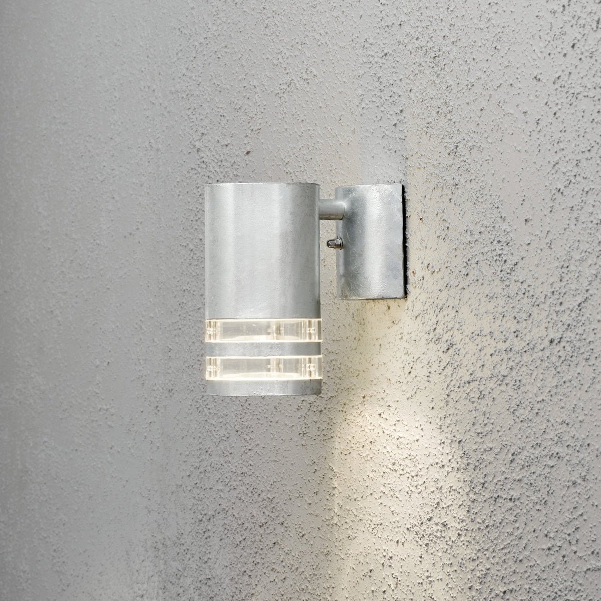 Modena Double Banded Outdoor IP44 Single GU10 Wall Light in Galvanised Finish