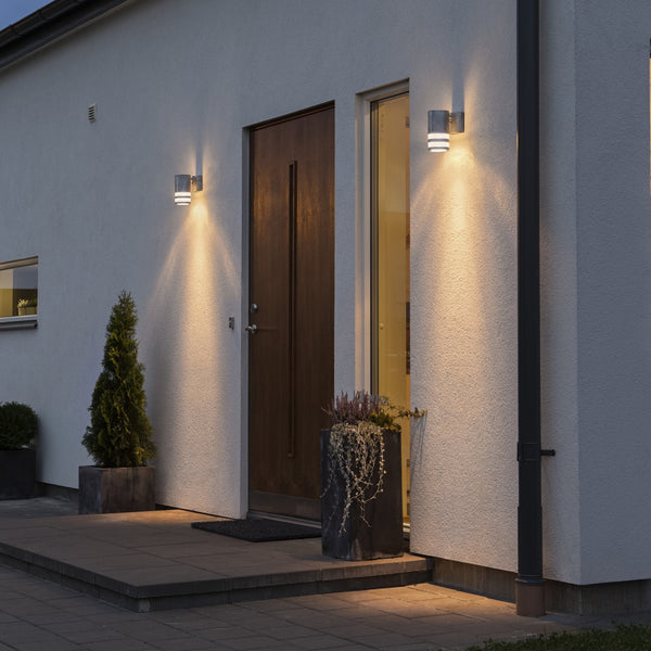 Modena Double Banded Outdoor IP44 Single GU10 Wall Light in Galvanised Finish