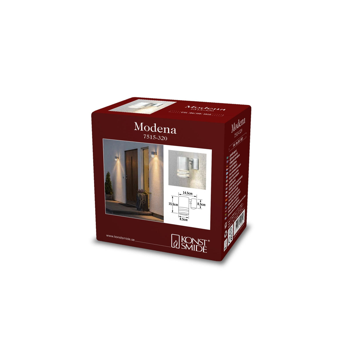 Modena Double Banded Outdoor IP44 Single GU10 Wall Light in Galvanised Finish