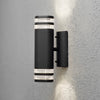 Modena Double Banded Outdoor IP44 Twin GU10 Wall Light in Black