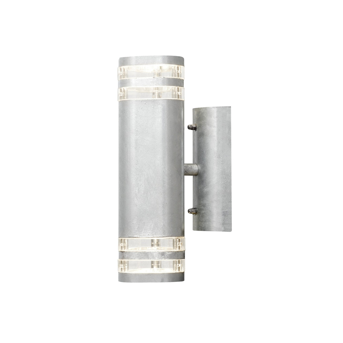 Modena Double Banded Outdoor IP44 Twin GU10 Wall Light in Galvanised