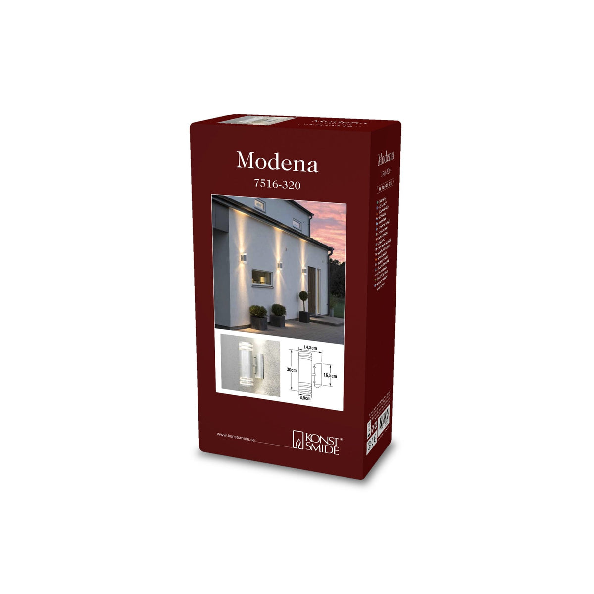 Modena Double Banded Outdoor IP44 Twin GU10 Wall Light in Galvanised