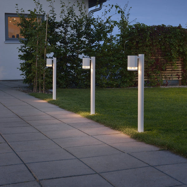 Modena Banded IP44 Outdoor GU10 Short Bollard in White