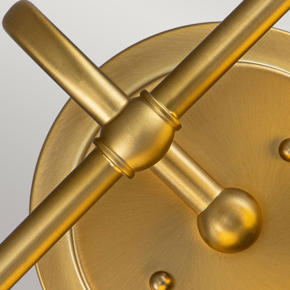 Ainsley IP44 Twin Wall Light in Brushed Brass with Opal Glass