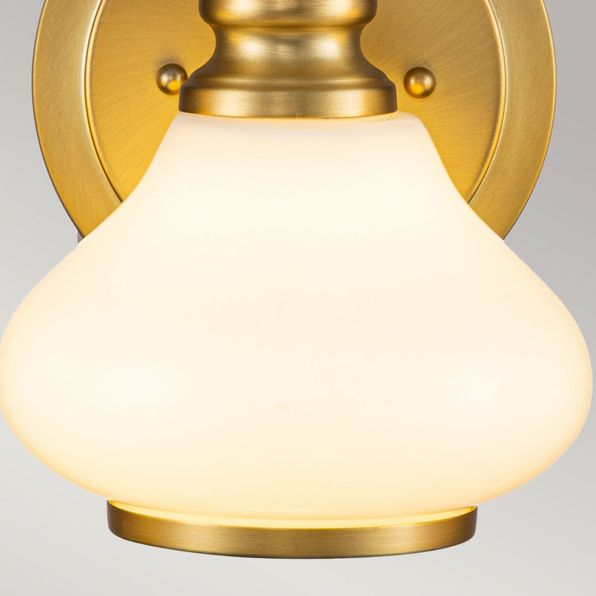 Ainsley IP44 Triple Wall Light in Brushed Brass with Opal Glass