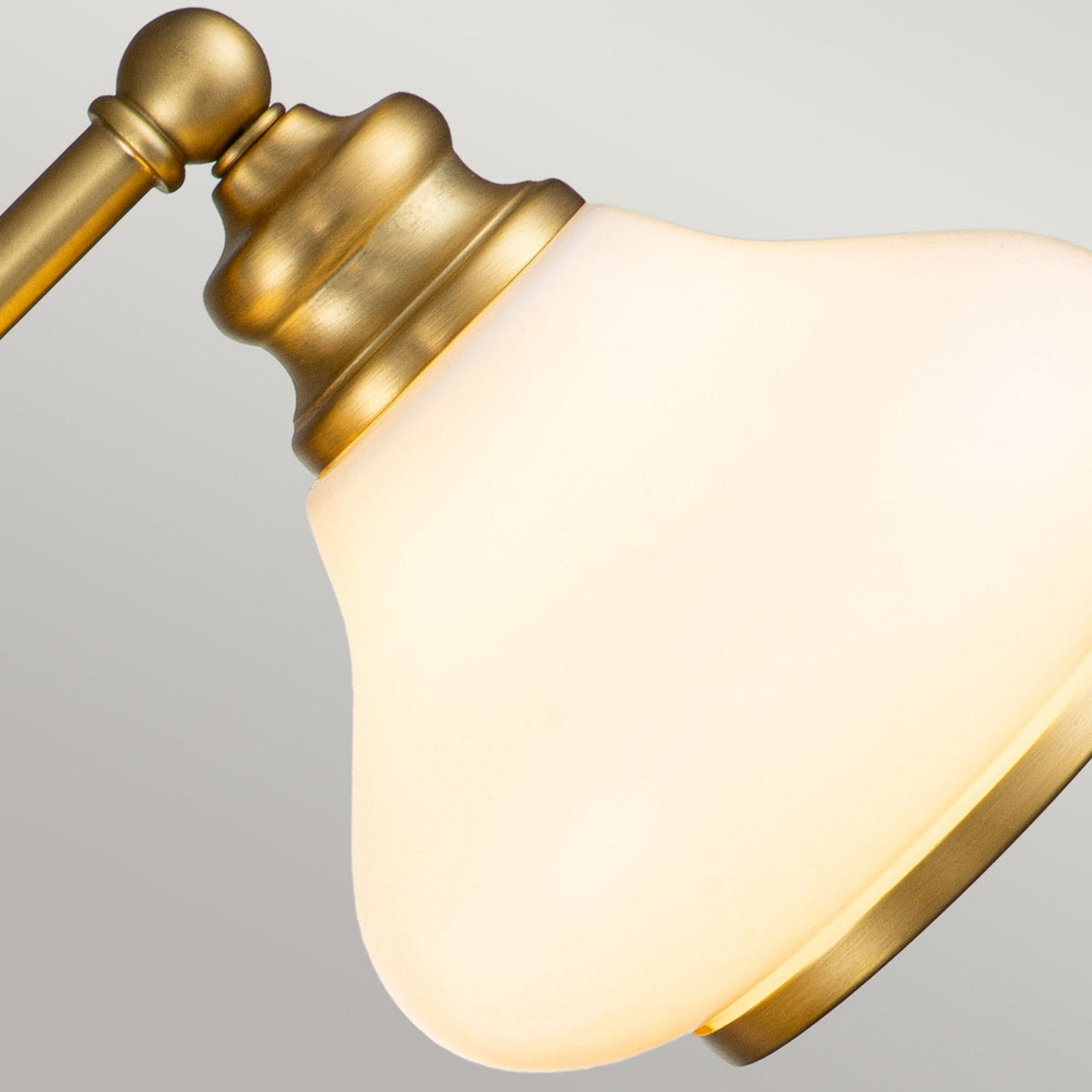 Ainsley IP44 Triple Wall Light in Brushed Brass with Opal Glass