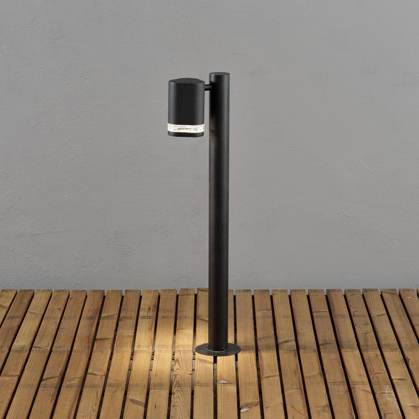Modena Banded IP44 Outdoor GU10 Short Bollard in Black