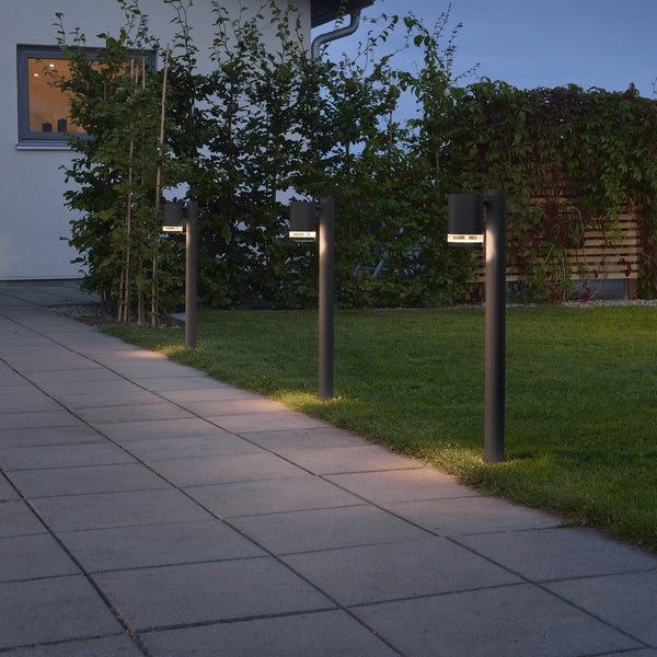 Modena Banded IP44 Outdoor GU10 Short Bollard in Black