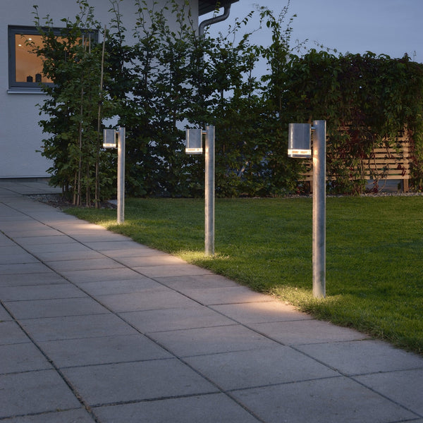 Modena Banded IP44 Outdoor GU10 Short Bollard in Galvanised