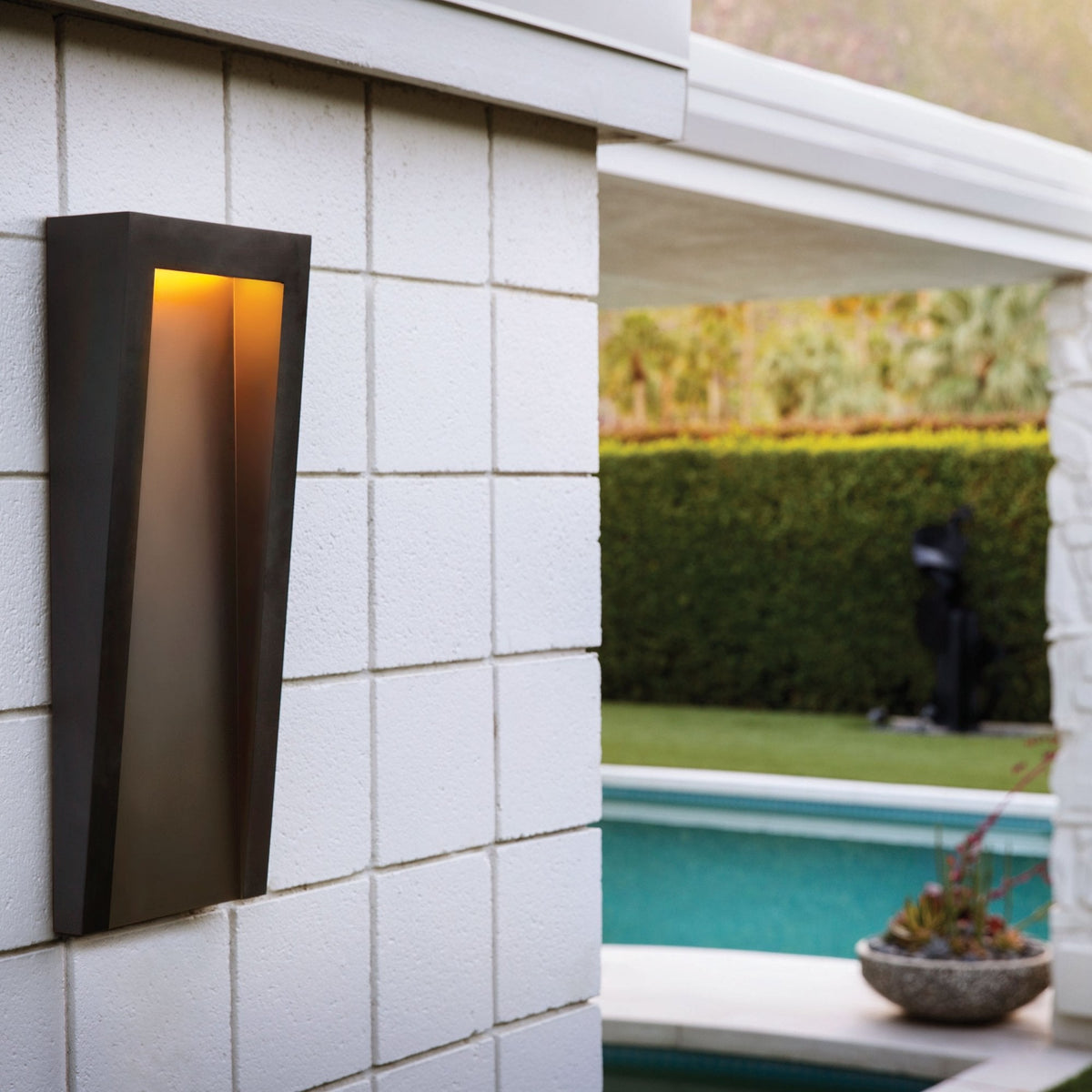 Taper Large Coastal LED Wall Light in Textured Black