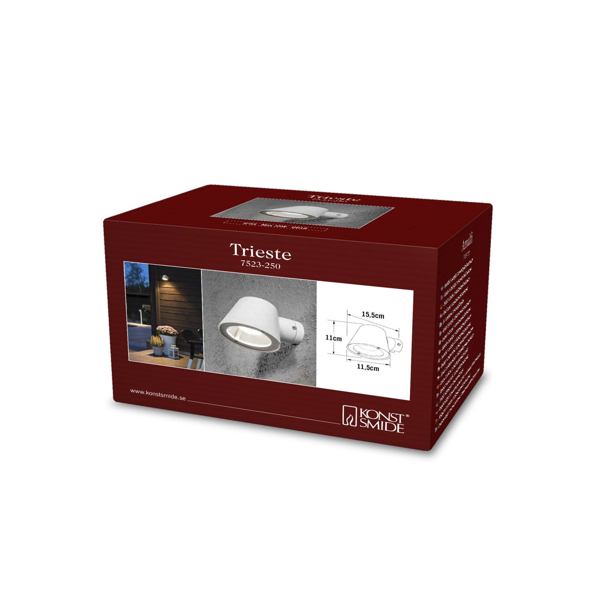 Trieste Outdoor IP44 Mast GU10 Wall Light in White