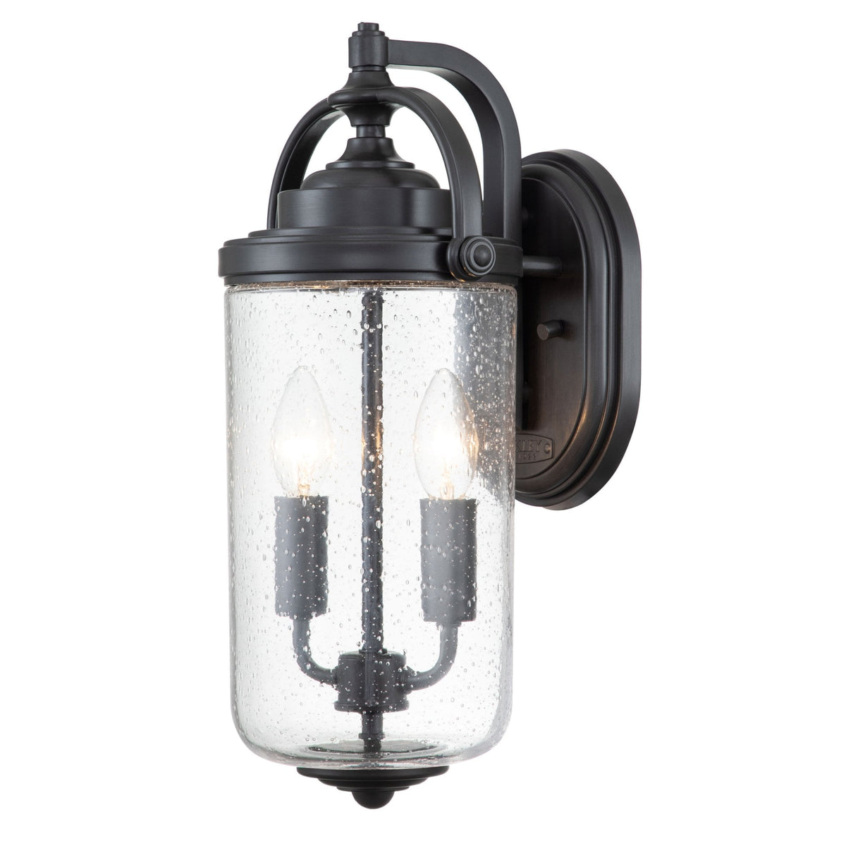 Willoughby Coastal Medium Wall Light in Oil Rubbed Bronze with Clear Seeded Glass
