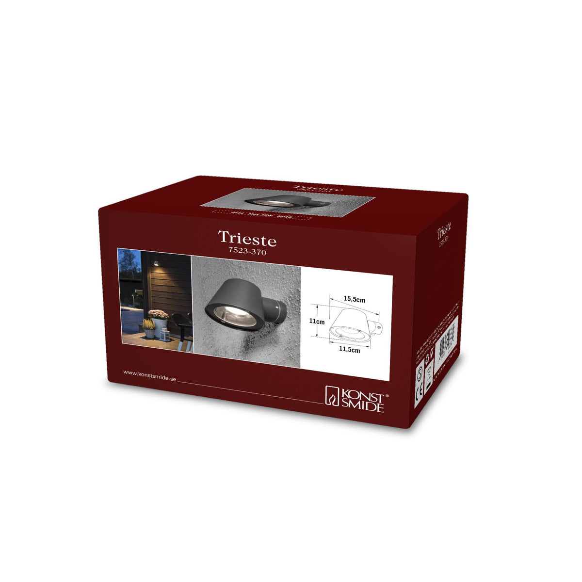 Trieste Outdoor IP44 Mast GU10 Wall Light in Anthracite