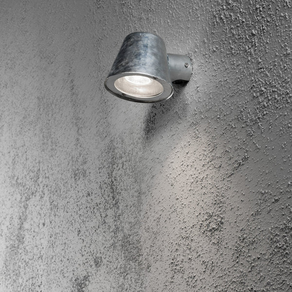 Trieste Outdoor IP44 Mast GU10 Wall Light in Galvanised Finish
