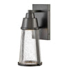 Miles Coastal Wall Light in Black with Clear Seeded Glass