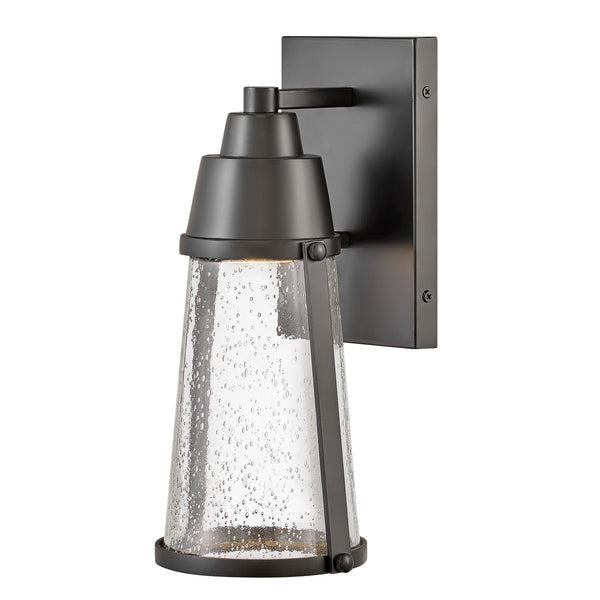 Miles Coastal Wall Light in Black with Clear Seeded Glass