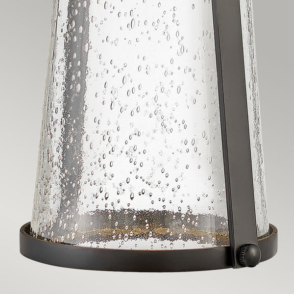 Miles Coastal Wall Light in Black with Clear Seeded Glass