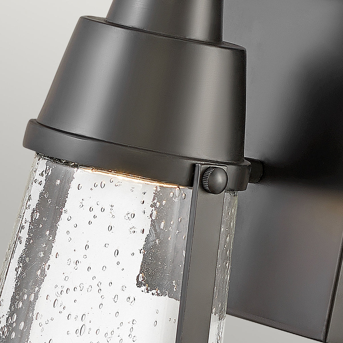 Miles Coastal Wall Light in Black with Clear Seeded Glass