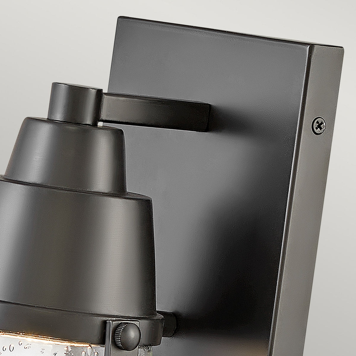 Miles Coastal Wall Light in Black with Clear Seeded Glass