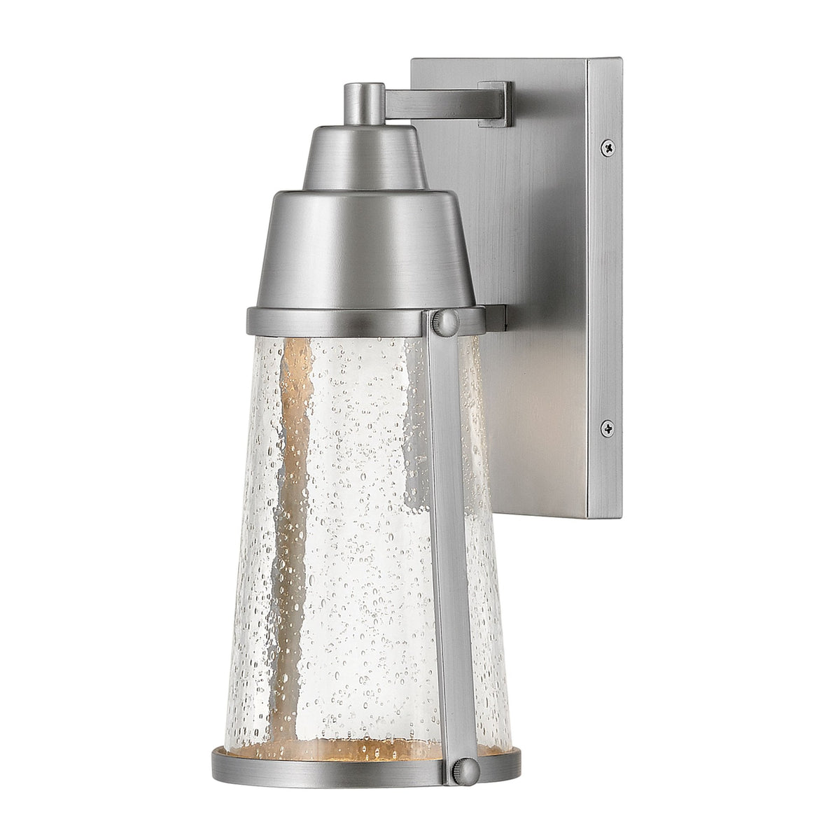 Miles Coastal Wall Light in Painted Satin Nickel with Clear Seeded Glass