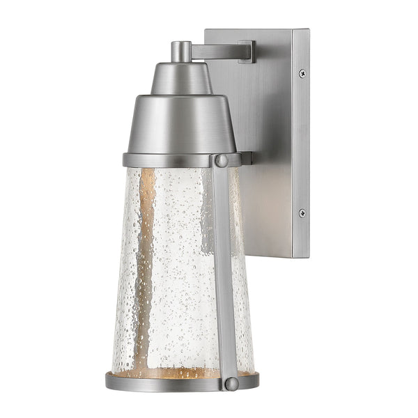Miles Coastal Wall Light in Painted Satin Nickel with Clear Seeded Glass