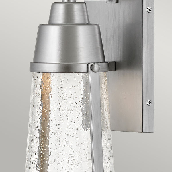 Miles Coastal Wall Light in Painted Satin Nickel with Clear Seeded Glass