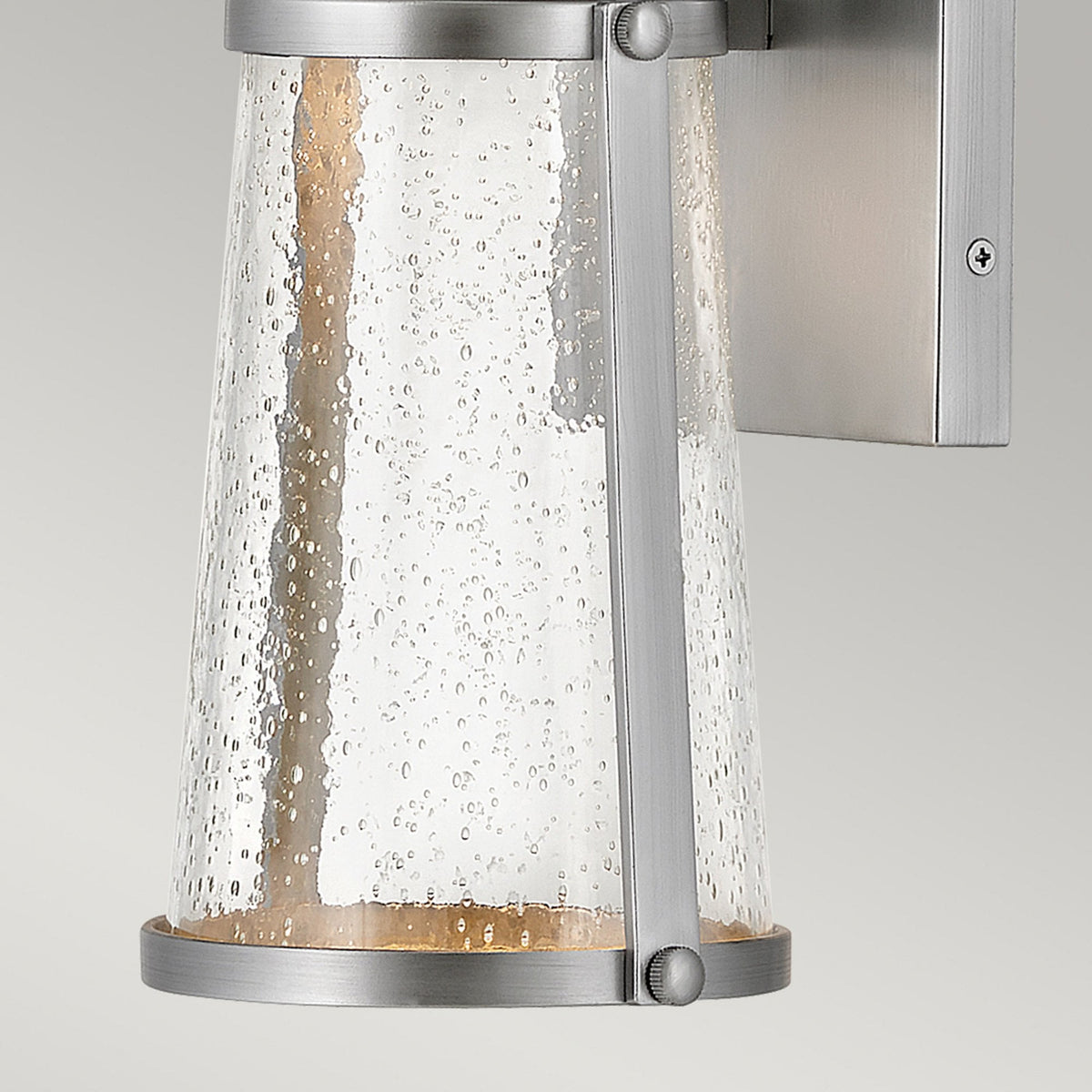 Miles Coastal Wall Light in Painted Satin Nickel with Clear Seeded Glass